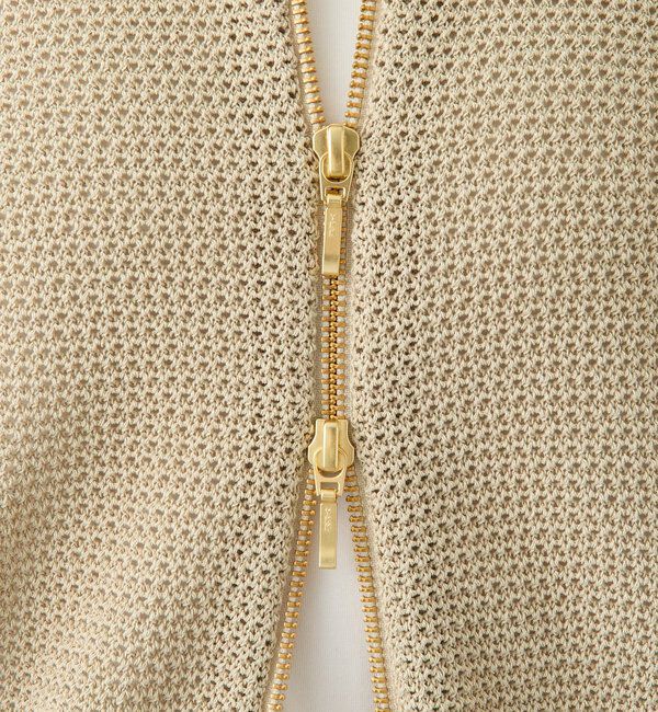  「予約【抜け感】ZIPポロメッシュニット」|カーディガン|