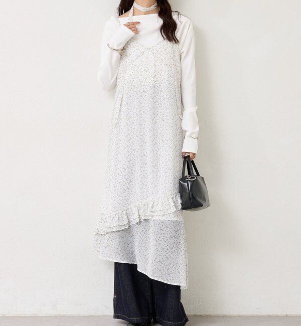  「フラワーヘムキャミワンピース」|ワンピース|