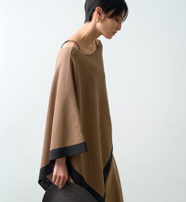  「【JAPAN MADE】アシメニットポンチョ」|ニット・セーター|