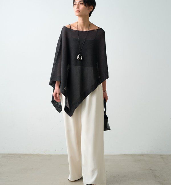  「【JAPAN MADE】アシメニットポンチョ」|ニット・セーター|