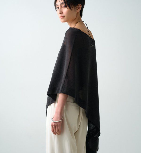  「【JAPAN MADE】アシメニットポンチョ」|ニット・セーター|