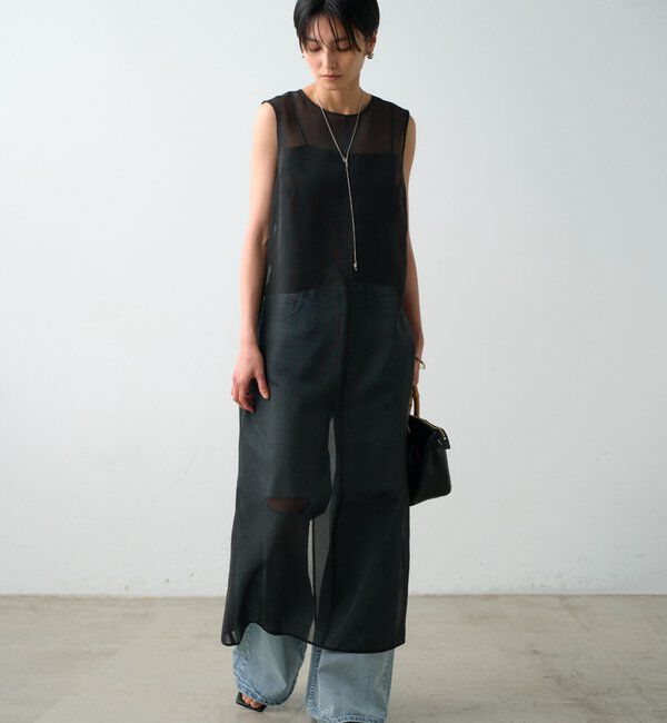  「【JAPAN MADE】シアーノースリワンピース」|ワンピース|ブラック