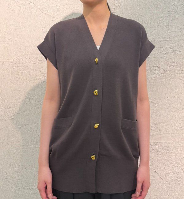  「ツイストボタンフレンチニットカーデ」|ニット・セーター|