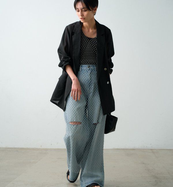  「メッシュビジューワンピース」|ワンピース|