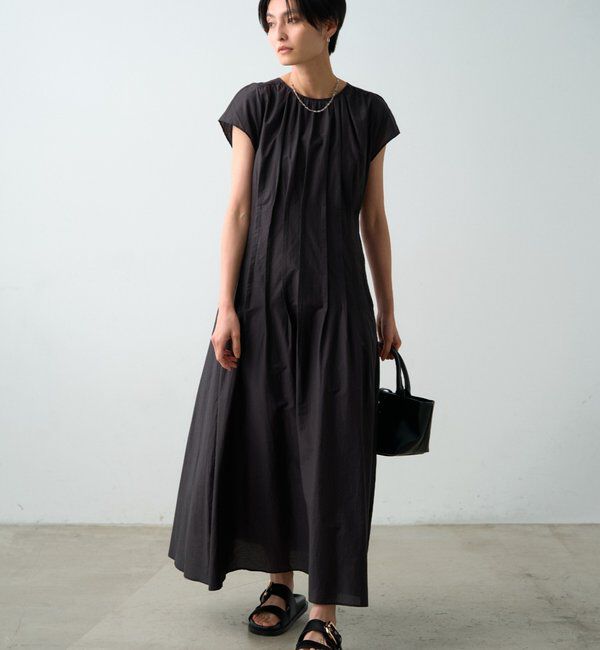  「タックフレアワンピース」|ワンピース|ブラック