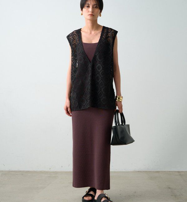  「ニットキャミワンピース」|ワンピース|ブラウン