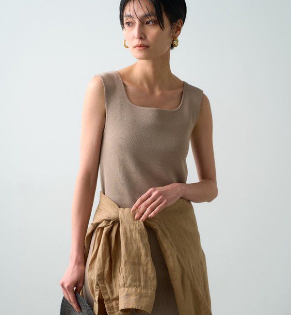  「チュニックニットタンク」|ニット・セーター|ベージュ