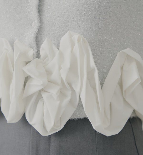  「ねじりフリルデザインラメシャギーカーディガン」|カーディガン|