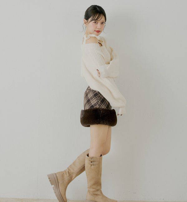  「厚底ベルトデザインロングブーツ」|ロングブーツ|