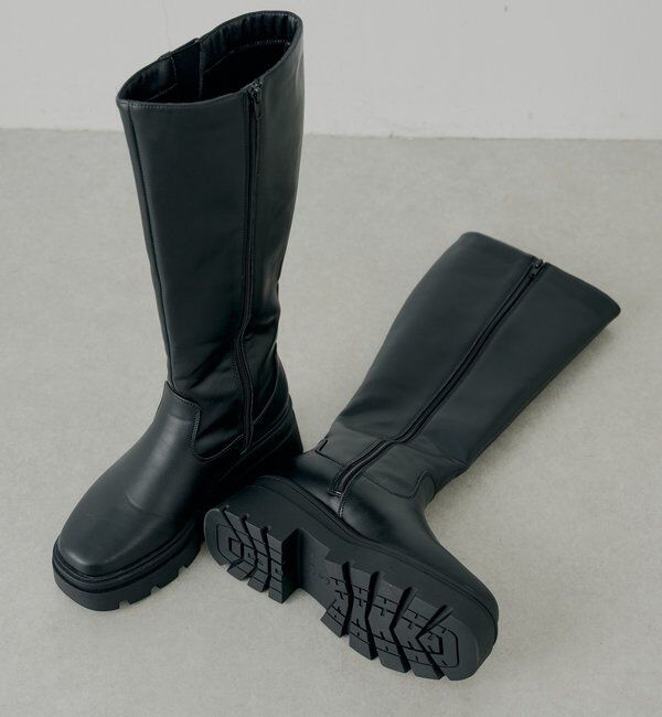  「厚底ベルトデザインロングブーツ」|ロングブーツ|