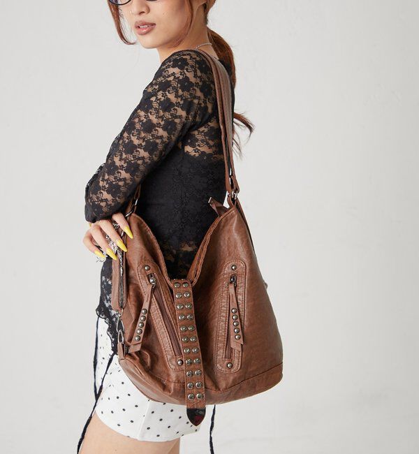  「【新色追加】2WAYドットスタッズリンプバッグ」|ショルダー・メッセンジャー|