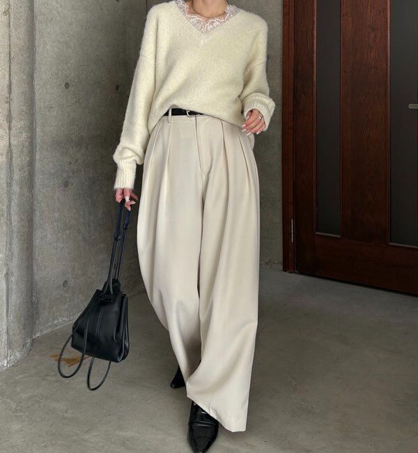  「レーストリミングニット」|ニット・セーター|