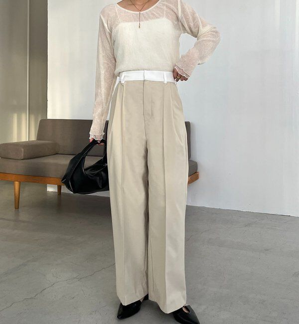  「〈C.L〉バイカラーウエストパンツ」|チノ|