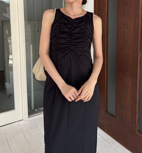  「ギャザーノースリワンピース」|ワンピース|