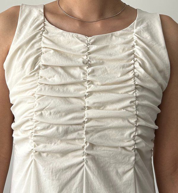  「ギャザーノースリワンピース」|ワンピース|