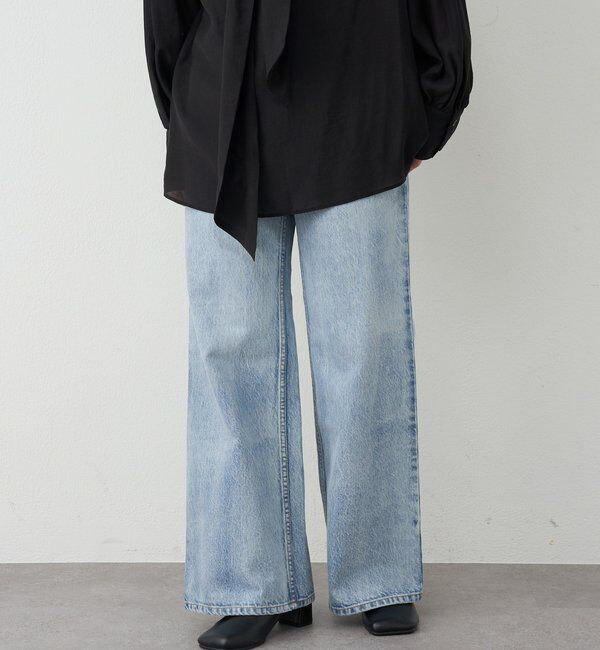  「【ainode】フレアパンツ」|デニム|