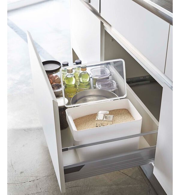 collex「【tower】密閉 シンク下米びつ 5kg 計量カップ付 スリム 米保存容器」|食器・キッチングッズ|