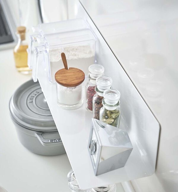 collex「【tower】マグネット キッチン棚 ワイド 浮かせる収納 調味料ラック 小物整」|食器・キッチングッズ|