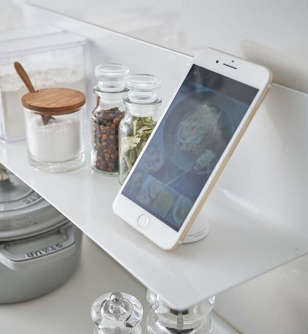 collex「【tower】マグネット キッチン棚 ワイド 浮かせる収納 調味料ラック 小物整」|食器・キッチングッズ|