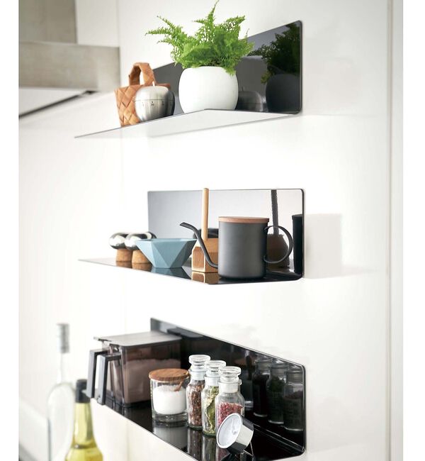 collex「【tower】マグネット キッチン棚 ワイド 浮かせる収納 調味料ラック 小物整」|食器・キッチングッズ|