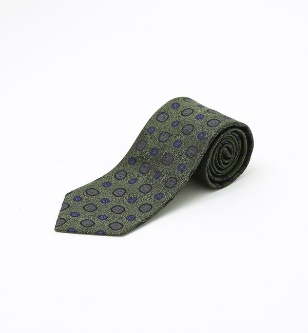 ABAHOUSE「【IMPORT FABRIC TIE】シルク 小紋柄 ネクタイ」|ネクタイ・蝶ネクタイ|グリーン