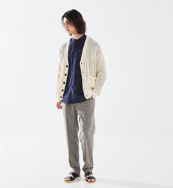 ABAHOUSE「【透かし編み】スラブ ニットカーディガン」|カーディガン|