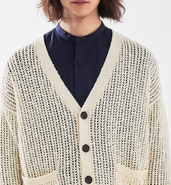 ABAHOUSE「【透かし編み】スラブ ニットカーディガン」|カーディガン|