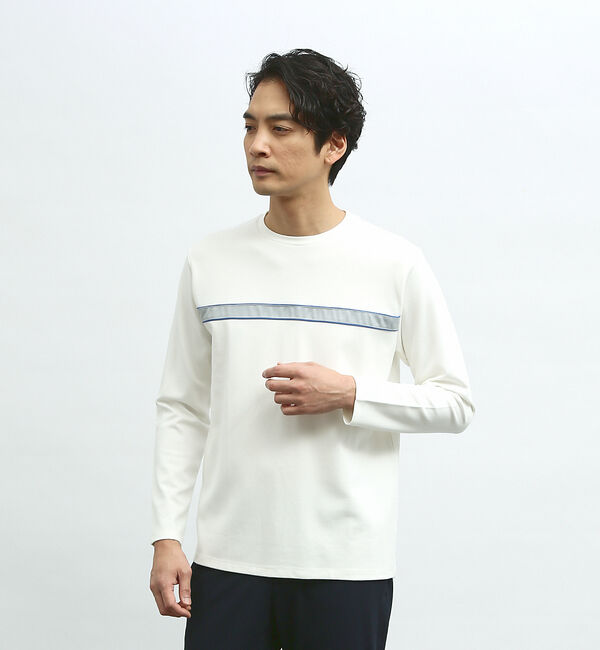 ABAHOUSE「【フロントパイピング】切り替え ポンチ ロングスリーブTシャツ」|Tシャツ・カットソー|