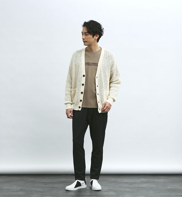 ABAHOUSE「【フロントパイピング】切り替え ポンチ ロングスリーブTシャツ」|Tシャツ・カットソー|