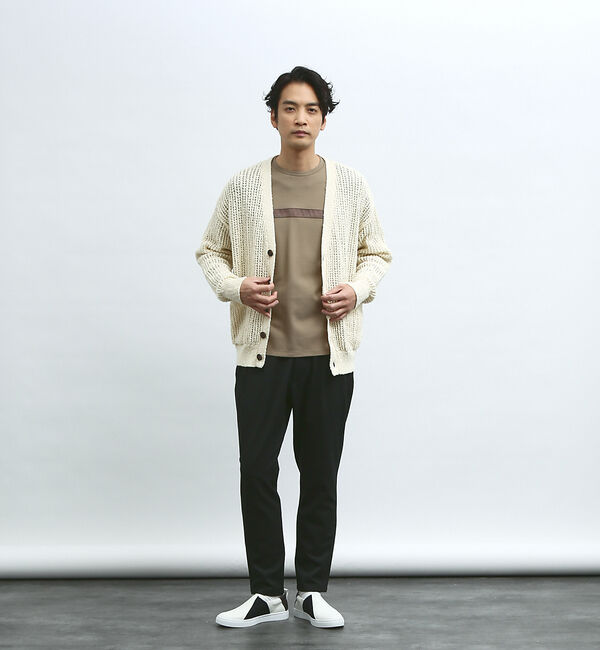 ABAHOUSE「【フロントパイピング】切り替え ポンチ ロングスリーブTシャツ」|Tシャツ・カットソー|