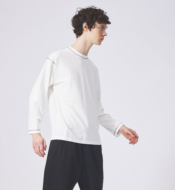 ABAHOUSE「【AH ABAHOUSE】ステッチワーク 長袖Tシャツ / ロンT」|Tシャツ・カットソー|ホワイト