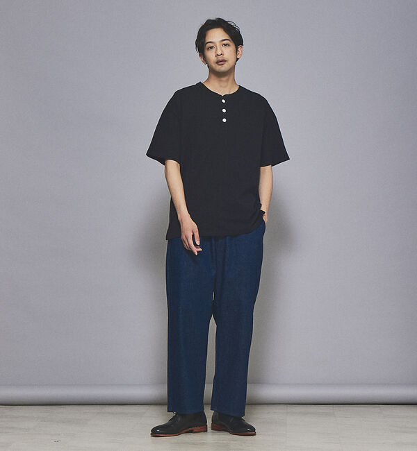 ABAHOUSE「【グッドウェア】USAコットン ヘンリーネック ショートスリーブ Tシャツ」|Tシャツ・カットソー|