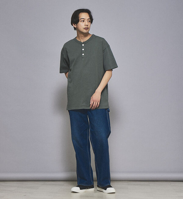 ABAHOUSE「【グッドウェア】USAコットン ヘンリーネック ショートスリーブ Tシャツ」|Tシャツ・カットソー|