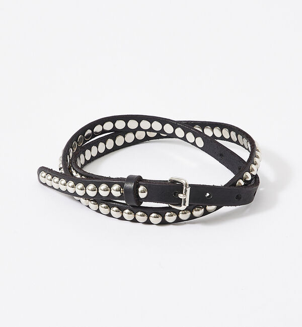 ABAHOUSE「【Master&Co.マスターアンドコー】 レザーベルト スタッズベルト / D」|ベルト|ブラック