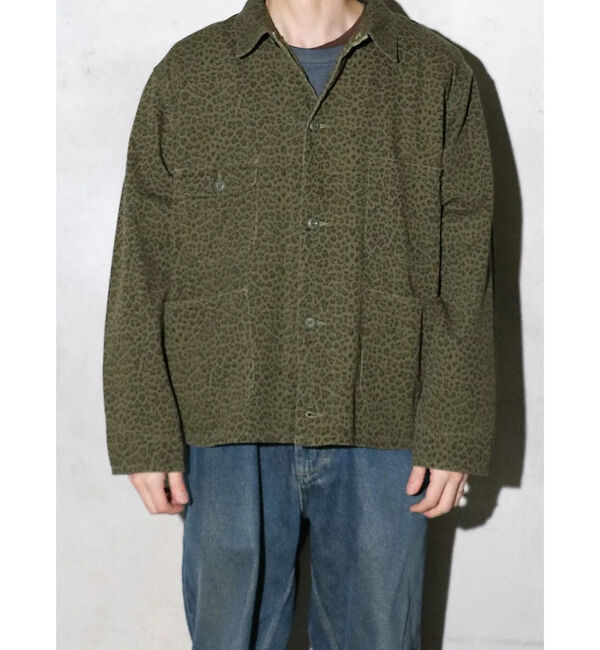 ABAHOUSE「【PENNY&lsquo;S】PRINTED ENGINEER SHORT JACKET/ミ」|ミリタリー・モッズコート|グリーン