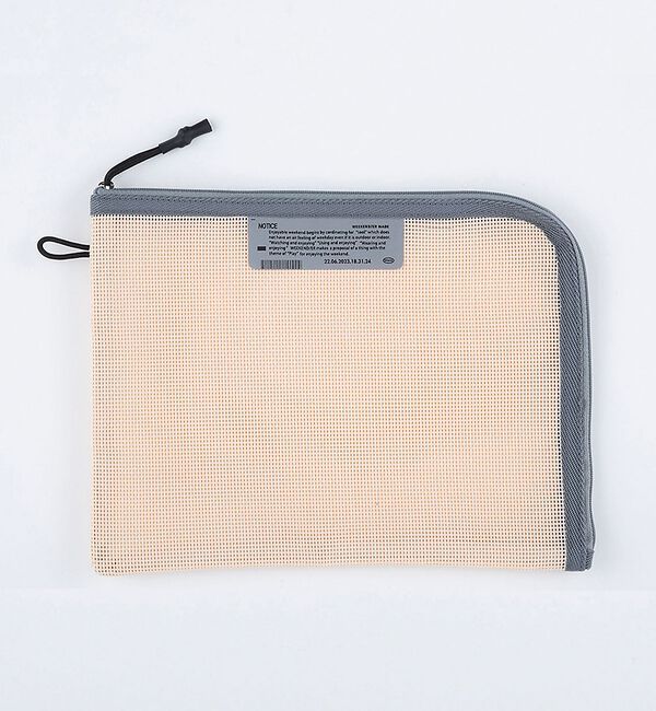ABAHOUSE「【WEEKEND(ER)/ウィークエンダー】PVC　MESH FLATCASE/」|ポーチ|アイボリー