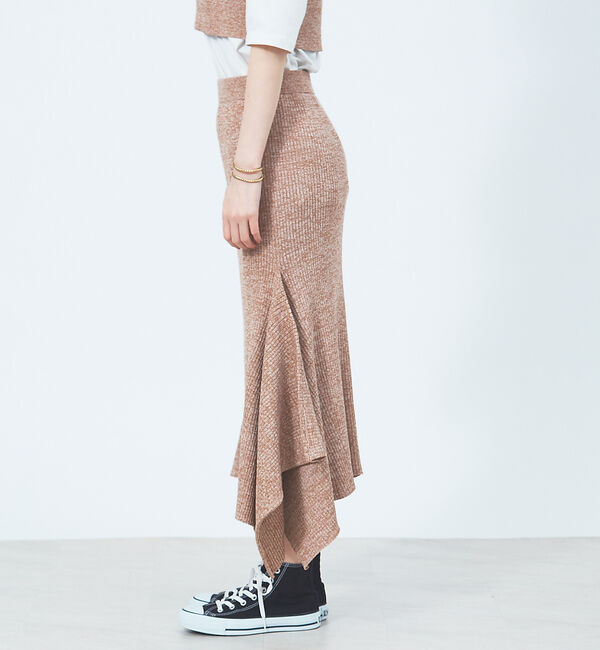 Rouge vif「ニットヘムフレアスカート」|スカート|