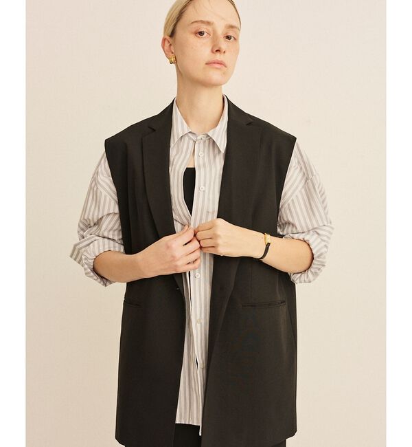 Rouge vif「コットンマルチストライプビッグシャツ」|シャツ・ブラウス|