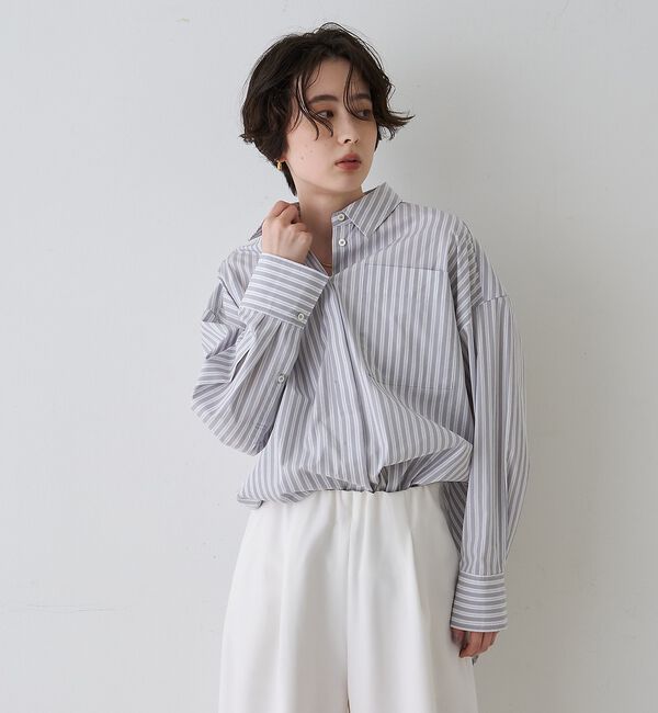 Rouge vif「コットンマルチストライプビッグシャツ」|シャツ・ブラウス|