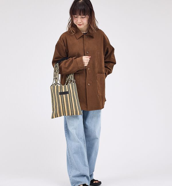 Rouge vif「【LE MELANGE/ル・メランジュ】ECOスウェードシャツジャケット/フェイ」|シャツ・ブラウス|