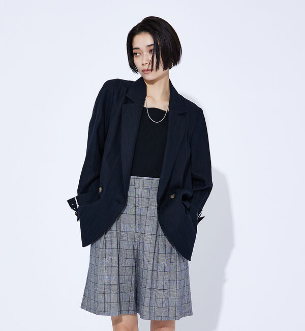 qualite「【セットアップ対応】ランダムヘリンボーンリネンジャケット」|テーラードジャケット|