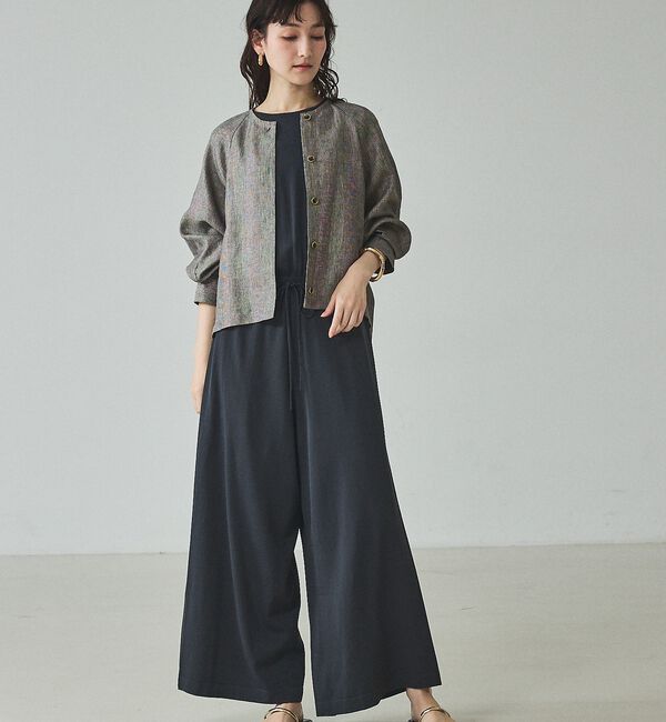 qualite「ラメリネンフォルムブルゾン」|ブルゾン・スタジャン|