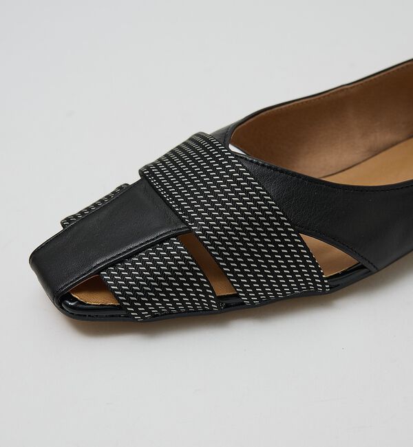 AU BANNISTER「【シルクネクタイ生地使用】グルカモチーフ フラットパンプス」|パンプス|