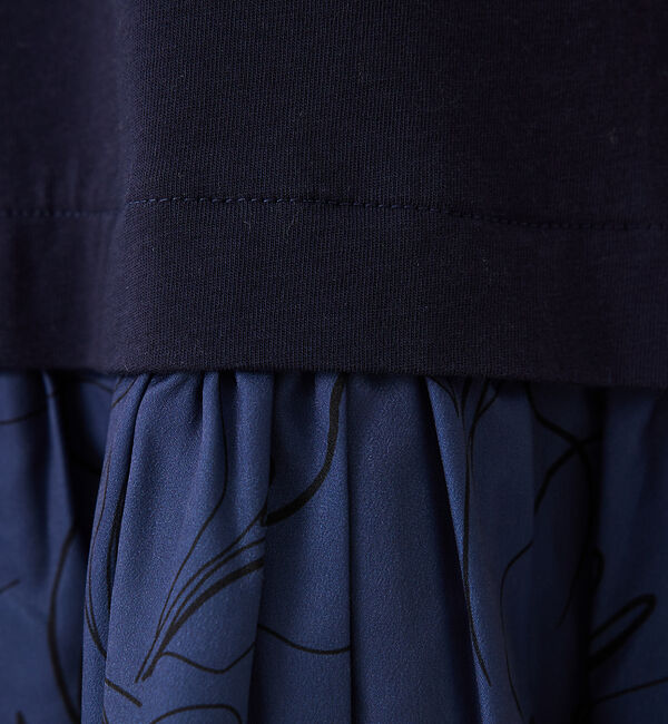 abahouse mavie「【大人のいちまんワンピ】プリントコンビワンピ」|ワンピース|