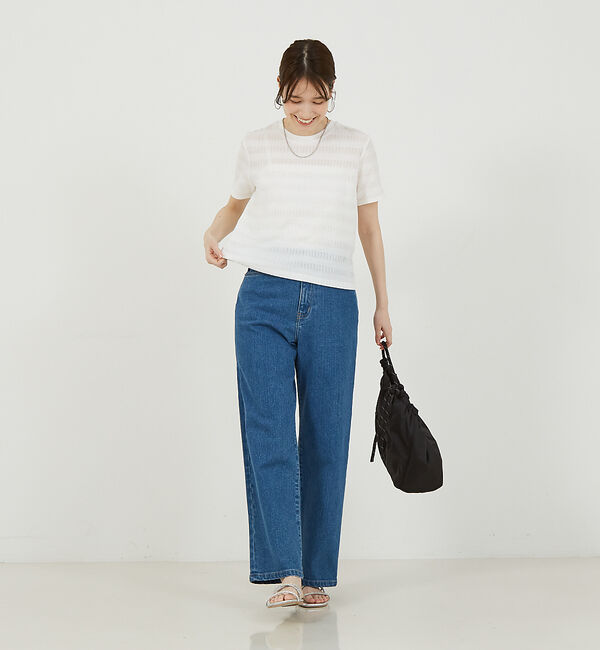 abahouse mavie「シャーリングボーダーTシャツ」|Tシャツ・カットソー|