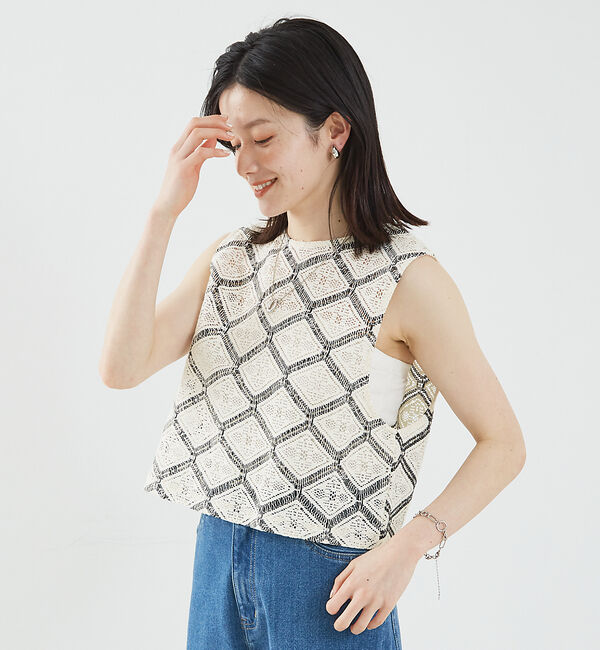 abahouse mavie「レース2WAYジレブラウス」|シャツ・ブラウス|