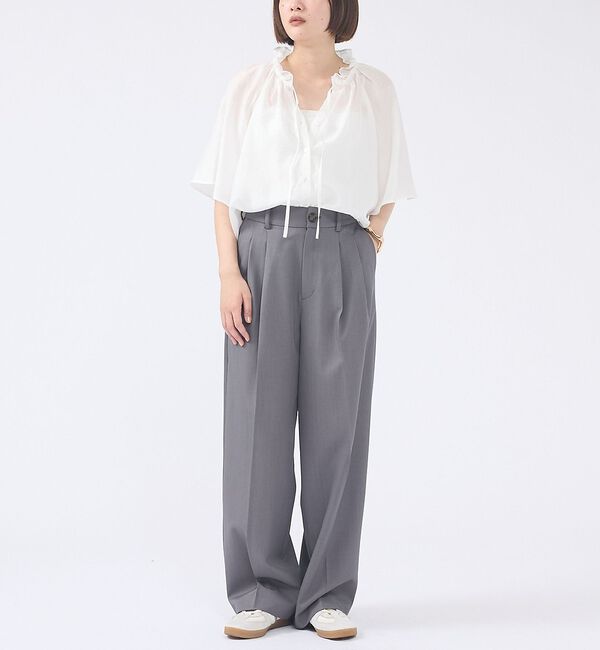 abahouse mavie「【羽織にもなる】フリルカラーブラウス【予約】」|シャツ・ブラウス|