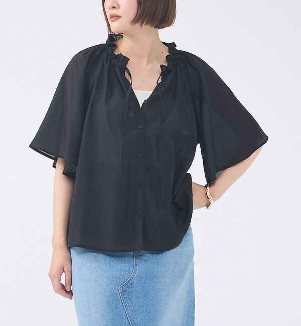 abahouse mavie「【羽織にもなる】フリルカラーブラウス【予約】」|シャツ・ブラウス|