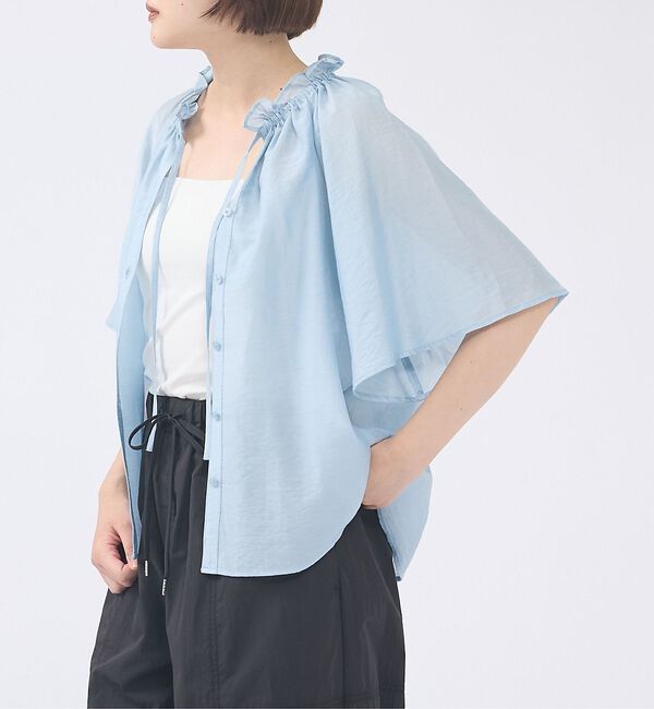 abahouse mavie「【羽織にもなる】フリルカラーブラウス【予約】」|シャツ・ブラウス|