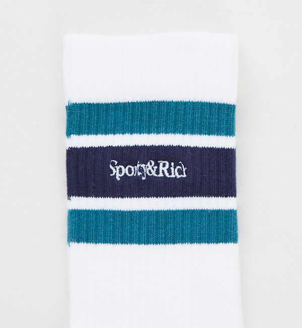 The Store by C' 「【Sporty&Rich】Serif Logo Striped Socks／ロゴ」|ソックス|
